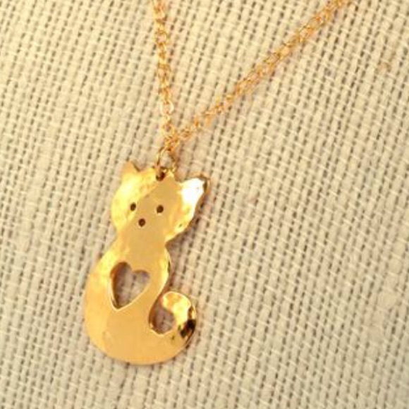24k Gold hand-crafted cat necklace - Picture 1 of 1